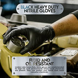 London Labs Guantes desechables industriales de nitrilo negro, caja de 100 (medianos)
