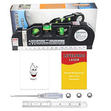 Qooltek Multipurpose Laser Level laser measure Line 8ft+ Measure Tape Ruler Adjusted Standard and Metric Rulers
