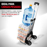Redlemon Diablito Plegable de Aluminio con Capacidad para 100 kg de Carga, Llantas y Base Plegables, Mango Ergonómico y Ajustable hasta 97 cm de Altura, Resistente y Ligero, Fácil de Guardar