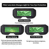 T TOVIA Gafas de soldador LCD de seguridad con energía solar para oscurecimiento automático, gafas de soldadura con sombra ajustable, 2 sensores para TIG MIG MMA Plasma