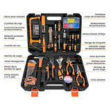 SEASKY Caja de Herramientas 100 En 1, Fijo Más Estable, Kit de Herramientas Manuales de Reparación Portátil y Universal, Toda Forja de Acero,Kit de Herramientas para El Hoga Carpintería Oficina…