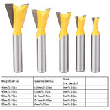 Brocas Fresadora  5 Unids de cola de milano Broca de cola de milano Extremo de cola de milano para herramientas de mano de madera de proceso Accesorios