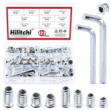 Hilitchi Kit de 120 piezas de insertos roscados, tuercas de inserción roscadas hexagonales, insertos de madera roscados, tornillo en tuerca, cierre roscado para muebles de madera (kit surtido de 1/4 pulgadas + 5/16 pulgadas, 120 piezas)