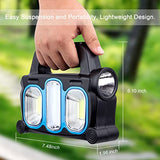 TANSOREN Paquete de 2 faroles LED COB 3 en 1 recargable por USB, carga para dispositivo, linterna de emergencia impermeable LED luz de mano