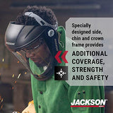 Jackson Safety Maxview - Protector facial ligero con trinquete, tinte transparente, sin revestimiento, negro, 14200 (quitar la película protectora antes de usar)