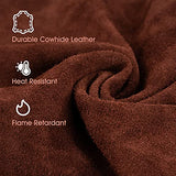 Delantal de cuero para soldar, con bolsillos para herramientas, resistente al calor, resistente al fuego, delantales de herrero, ajustables para soldadores, hombres y mujeres, longitud de 41 pulgadas, Marrón, 23.6"W x41.3"L
