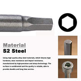 VESTTIO Juego de 20 brocas hexagonales (10 unidades métricas y 10 unidades SAE) vástago hexagonal de 1/4 pulgadas, 60 mm de longitud, acero S2 con magnético para destornillador de potencia, taladro de impacto, kit de herramientas