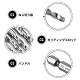 Juego de Brocas de taladro compuesto de manija hexagonal, brocas M10 HSS de vástago hexagonal de 1/4"y brocas cónicas de rosca Pieza de herramienta eléctrica