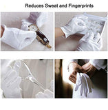 30 guantes de algodón blanco para manos secas eccemas, guantes de inspección SPA, guantes de trabajo hidratantes, guantes de tela de ajuste elástico, 15 pares