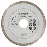 Bosch Home and Garden 2607019471 Disco de corte de diamante para azulejos, diámetro 110 mm, metálico, plateado