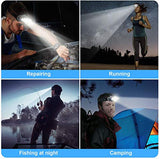 Rabbitstorm Linterna LED Frontal Lámpara Recargable Headlamp, 8 LED Linterna 8 Modos con Cable USB, Impermeable LED Cabeza Linterna Cabeza Luz Roja para Camping, Pesca, Reparación de Coche, Exterior