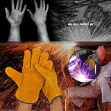 Guantes de Soldador de Cuero de Vaca duraderos a Prueba de Fuego, Guantes de Seguridad en el Trabajo Anti-Calor para soldar Herramientas de Mano de Metal (al Azar)
