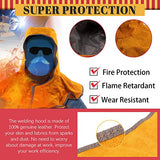 Hilitchi 5 herramientas de protección de trabajo de soldadura, incluyendo piel, 1 capucha de soldadura, un par de fundas de trabajo de soldadura de piel y un par de fundas de zapatos de soldadura de piel, protección de soldadura o ropa de seguridad, Kit C