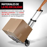 Redlemon Diablito Plegable de Aluminio con Capacidad para 100 kg de Carga, Llantas y Base Plegables, Mango Ergonómico y Ajustable hasta 97 cm de Altura, Resistente y Ligero, Fácil de Guardar