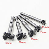 Brocas fresadora Set 15-35mm 5 unids, Taladro de Madera de carburo Acero de Alta Velocidad Broca Fresadora Madera Hole Saw Avellanadoras Bisagra Aburrido Agujero, Paquete de Ampolla