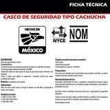 Casco de Seguridad Naranja Tipo Cachucha