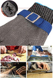 ThreeH Guantes de trabajo resistentes al corte de acero inoxidable Guantes de alambre 316L Nivel 5 de protección Para Cocina Carnicero GL09 S(1 pieza)