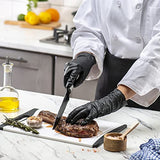 [100 unidades] Guantes desechables de nitrilo negro resistentes a los productos químicos, 6 mil. Guantes de látex extra resistentes y sin polvo, con textura, para los dedos, talla S