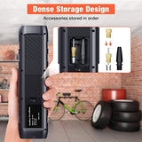 Nulksen Inflador de neumáticos, compresor de aire portátil, bomba de aire inalámbrica de 150 PSI para neumáticos de coche con batería de 6000 mAh, bomba de neumáticos eléctrica con medidor de presión luz LED para bola de motor de coche y bicicleta