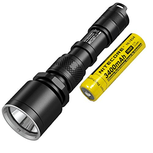 Nitecore MH25GT CREE XP-L HI V3 - Linterna LED Recargable por USB (1000 lúmenes, batería de Iones de Litio 18650, Cable de Carga USB y Funda), Color Negro