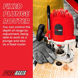 Promaker Enrutador de inmersión de 2.7 HP con guía de borde y accesorios, velocidad variable, madera de enrutador de 8000-3000 RPM, kit de carpintería de inmersión, carpintería de enrutador con adaptador de vacío, 14.4 amperios
