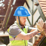Casco Seguridad de ABS Recto Grueso, Protección Cabeza del Sitio Construcción Trabajador, Casco Rígido Ventilado y Transpirable Cinco Colores Disponibles(Azul)