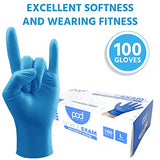 Pods Health Guantes de nitrilo, sin látex, guantes de goma sin polvo, guantes médicos desechables para examen, azul, guantes de nitrilo XL, 100 guantes de plástico por caja