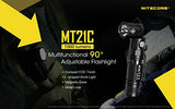 Nitecore MT21C - Linterna LED de cabeza inclinable de 1000 lúmenes y 90 grados, batería recargable NL1826R con cable de carga USB EdisonBright