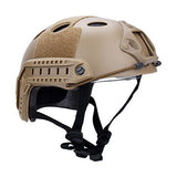 Casco táctico, ZJchao Militar ejército táctica Series Airsoft Paintball caza CQB, equipo de escalada combate rápida casco base Jump Bj tipo con anteojos, Marrón