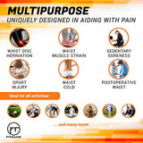 Fitgame - Cinturón de apoyo lumbar para aliviar el dolor | Ciático, hernia de disco y escoliosis para hombres y mujeres - Correas ajustables y almohadilla lumbar extraíble