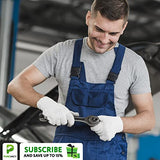 PUREVACY Paquete De 24 Guantes De Punto De Cuerda De 10 Pulgadas (25.4 cm) Con Puntos De Un Solo Lado. Algodón Blanco De Seguridad Para Hombres Y Mujeres. Agarre De Mano De Protección Con Revestimiento De PVC Negro Para Jardinería, 12 Pares
