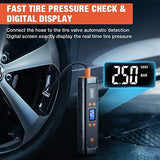 Nulksen Inflador de neumáticos, compresor de aire portátil, bomba de aire inalámbrica de 150 PSI para neumáticos de coche con batería de 6000 mAh, bomba de neumáticos eléctrica con medidor de presión luz LED para bola de motor de coche y bicicleta