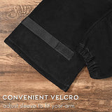 Mangas de soldadura de cuero, resistente al calor y al fuego, mangas de jardinería, bandas ajustables para la parte superior del brazo y costuras de Kevlar, mangas de trabajo de cuero de vaca y forro antiadherente, 1 par