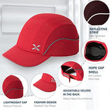 Gorra de Seguridad, Ligera, de Seguridad, Resistente, protección para la Cabeza, Transpirable, Gorra de protección para la Cabeza (M18109H-rojo-ala Corta)