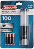 Coleman Micro Packer - Linterna LED (100 L), color negro y plateado