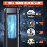Nulksen Inflador de neumáticos, compresor de aire portátil, bomba de aire inalámbrica de 150 PSI para neumáticos de coche con batería de 6000 mAh, bomba de neumáticos eléctrica con medidor de presión luz LED para bola de motor de coche y bicicleta