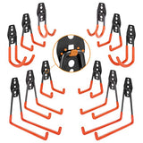 COFIT 12 paquetes de ganchos de garaje, ganchos de almacenamiento de pared de acero resistente para bicicletas, palas, mangueras de jardín y otras herramientas