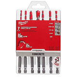 Juego de  Brocas  7 Para Concreto Shockwave Impact Duty Milwaukee