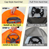 Sombrero duro, visera de malla de ala completa, protección solar de alta visibilidad, protección para el cuello y bandana para la cara, accesorios para casco duro, sombrero duro no incluido, 2 paquetes, color amarillo