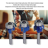 Broca fresadora r Edge Router-3Pcs bit 1/4in Shank 4 Tooth Round Routers bits para carpintería