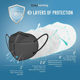 Máscara facial para la venta con válvula, 5 unidades de máscara negra – desechable lavable – cubierta respiratoria antipolvo, anti contaminación, 5 capas no tejidas, respiratorias