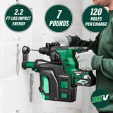 Metabo HPT Taladro giratorio inalámbrico MultiVolt™ de 36 V (solo herramienta - sin batería) | SDS Plus | 1-1/8 pulgadas | Control de fuerza reactiva | 3 modos | Adaptador de CA opcional | DH36DPAQ4