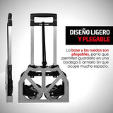 Redlemon Diablito Plegable de Aluminio con Capacidad para 100 kg de Carga, Llantas y Base Plegables, Mango Ergonómico y Ajustable hasta 97 cm de Altura, Resistente y Ligero, Fácil de Guardar