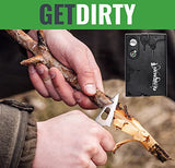 Guardaman - Gran herramienta de supervivencia 18 en 1 para hombre, multiherramienta para cartera multiusos con cuchillo de supervivencia, iniciador de fuego, silbato, brújula, regalo para el día del padre