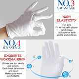 12 pares de algodón blanco suave unisex para manos secas guantes de trabajo joyas de plata guantes de inspección humectantes eccemas guantes de algodón, tamaño pequeño para niño…