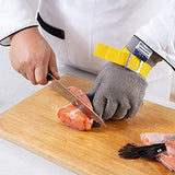 Dowellife Guante resistente a cortes de nivel 9, grado alimenticio, malla de acero inoxidable, guante de corte de cuchillo para carnicero, corte de carne, ostras, cocina, mandolina, chef, filete de pescado (grande)