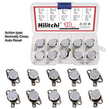 Hilitchi KSD301 - 20 interruptores de control térmico para termostato NO y NC, 40 C a 135 C, kit surtido de interruptores de control térmico con disco bimetal Para electrodomésticos domésticos