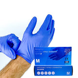 Guantes de nitrilo, sin látex, sin polvo, 100 unidades por caja (mediano, azul)