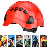 Casco de protección Industrial, Casco de Seguridad, Resistente a Altas temperaturas, cómodo de Llevar para espeleología(28 * 21 * 18cm-Rojo)