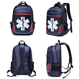 Camoredy First Aid Bag - Mochila médica vacía de emergencia roja para primeros auxilios, bolsa de trauma impermeable con múltiples bolsillos para viajes, viajes de campo, camping, senderismo, tropas exploradoras, cuidado de niños (azul)